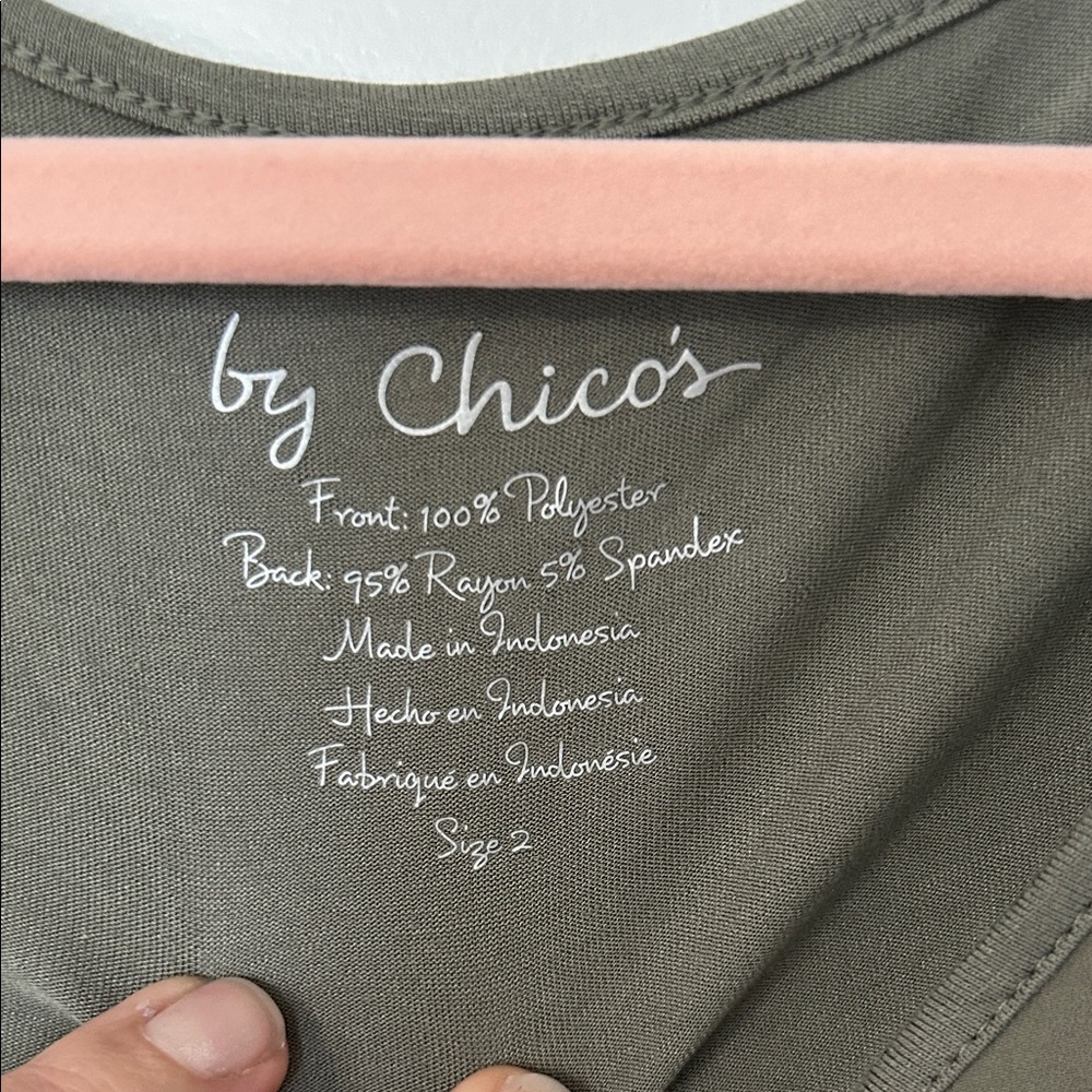 Chico's Olive Green Sleeveless Top - Picture 2 of 8